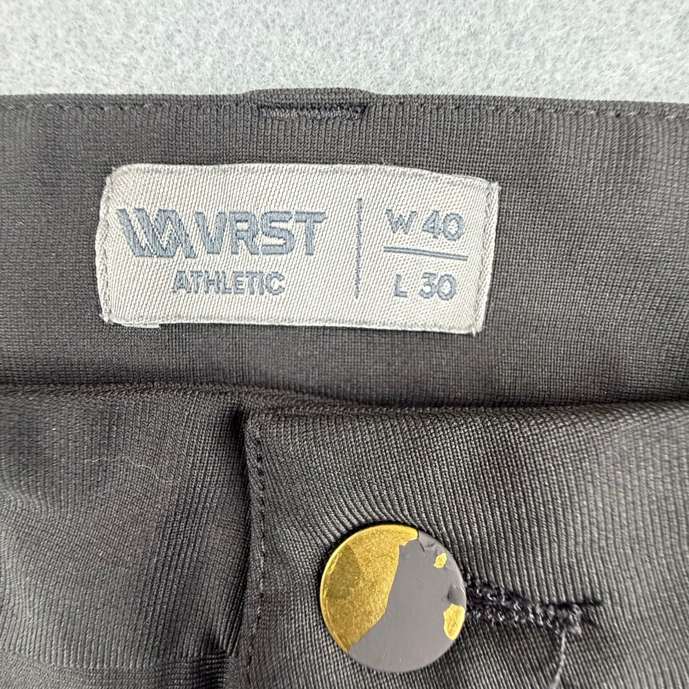VRST Athletic Pants Mens 40x30 Black 5-Pocket Commuter Performance Trousers - Picture 4 of 14